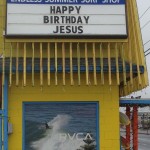 endless summer sign labeled happy birthday jesus