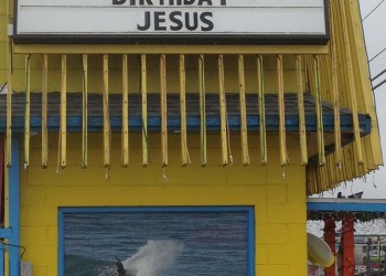 endless summer sign labeled happy birthday jesus